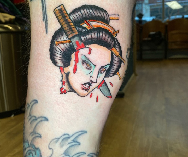 Arty tattoo done at broken puppet tattoo Worthing uk