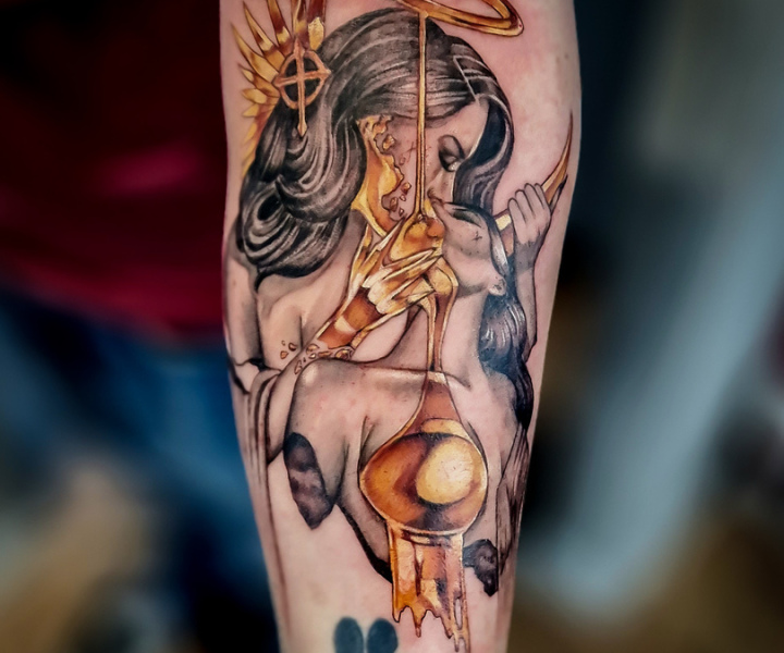 Gold tattoo done in Worthing West Sussex