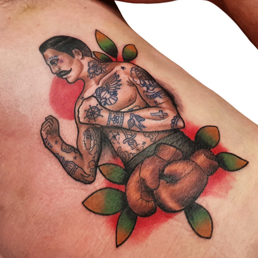 Traditional boxer tattoo Worthing uk
