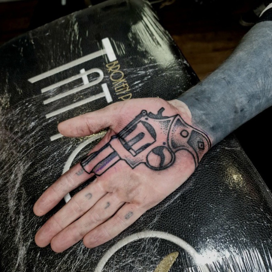 Traditional palm tattoo Worthing uk